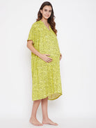 The Kaftan Company Nightdress Yellow Floweret Maternity Nightdress - (Clearance - Final Sale)