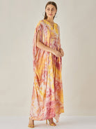 The Kaftan Company OneSize Pink Marble Tie Dye Draped Kaftan
