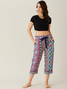 The Kaftan Company Pants Geometric Patterned Crepe Loungepants