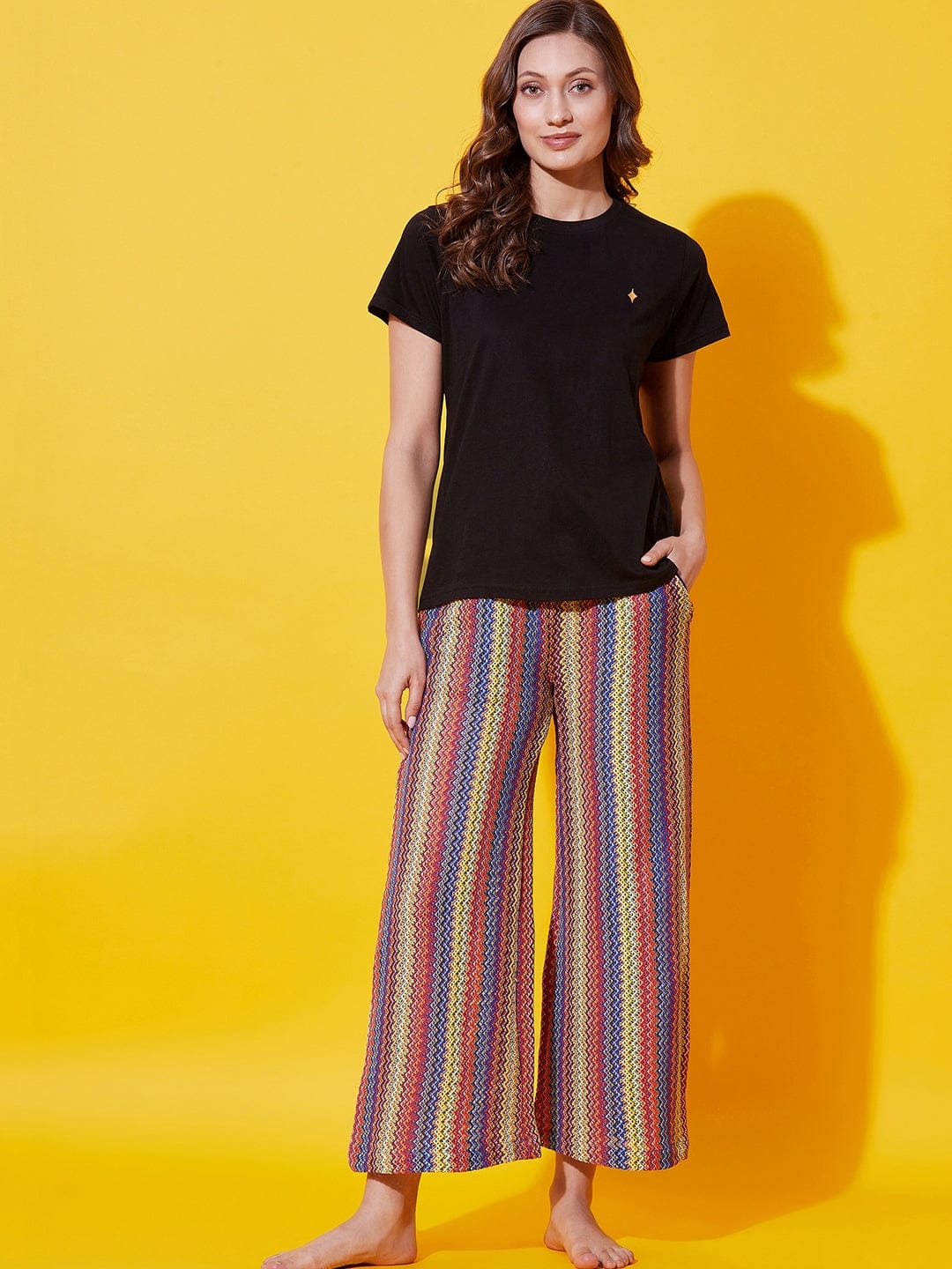 The Kaftan Company Pants Multi Color Knitted Lounge Pants (Final Sale)