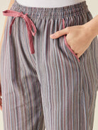 The Kaftan Company Pants Multi Pinstripe Cotton Pyjama