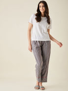 The Kaftan Company Pants Multi Pinstripe Cotton Pyjama
