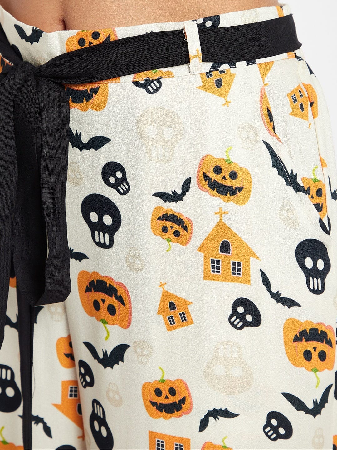 The Kaftan Company Pants Off-White Halloween Printed Lounge Pants