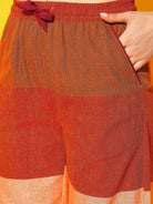 The Kaftan Company Pants Orange Ikat Cotton Lounge Pants