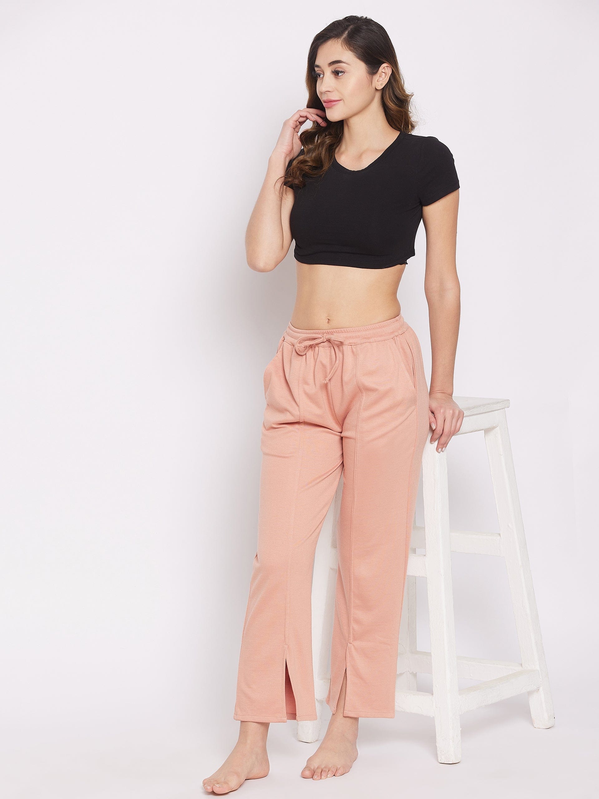 The Kaftan Company Pants Peach Paneled Loungepants