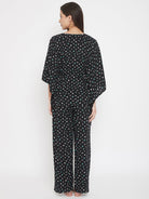 The Kaftan Company Pyjama Set Geometric Print Black Kaftan Pyjama Set - (Clearance - Final Sale)