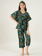 The Kaftan Company Pyjama Set Girls Navy Blue Daffodil Loungeset
