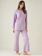 The Kaftan Company Pyjama Set Lilac lounge set with raglan sleeve (Final Sale)