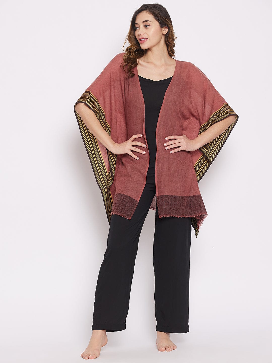 The Kaftan Company Pyjama Set Mauve Merino Wool Loungewear Set