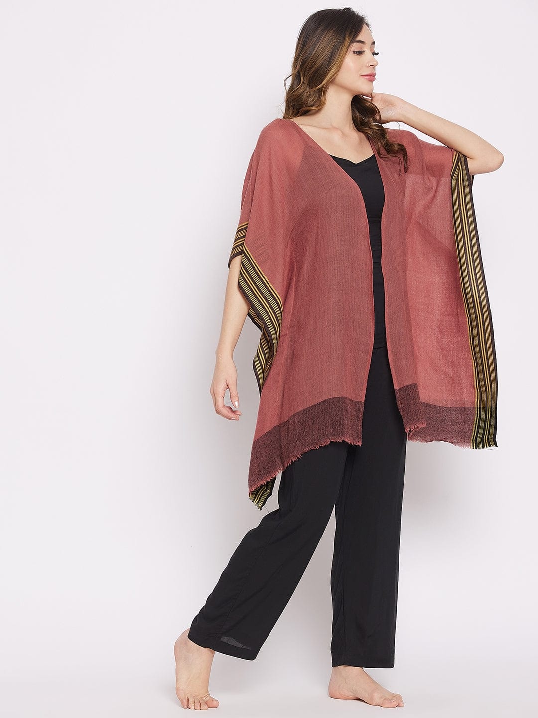 The Kaftan Company Pyjama Set Mauve Merino Wool Loungewear Set