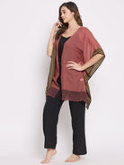 The Kaftan Company Pyjama Set Mauve Merino Wool Loungewear Set