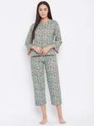 The Kaftan Company Pyjama Set Plaids and Flora Reversible Lounge Set
