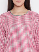 The Kaftan Company Pyjama Set Plaids and Flora Reversible Lounge Set