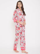 The Kaftan Company Pyjama Set Pomegranate Printed Striped Pyjama Set - (Clearance - Final Sale)