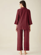 The Kaftan Company Pyjama Set Red Herringbone Cotton Pyjama Set