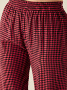 The Kaftan Company Pyjama Set Red Herringbone Cotton Pyjama Set