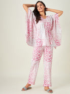 The Kaftan Company Pyjama Set White Animal Print Loungeset