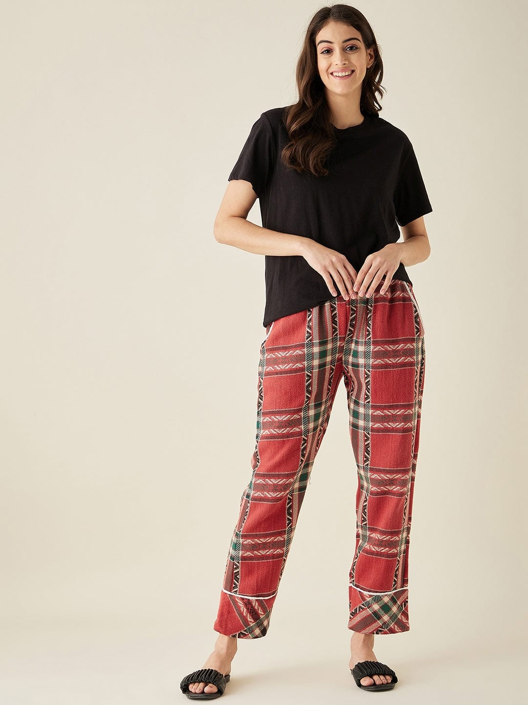 The Kaftan Company Pyjamas Winter Holiday Red Thick Cotton Pyjama