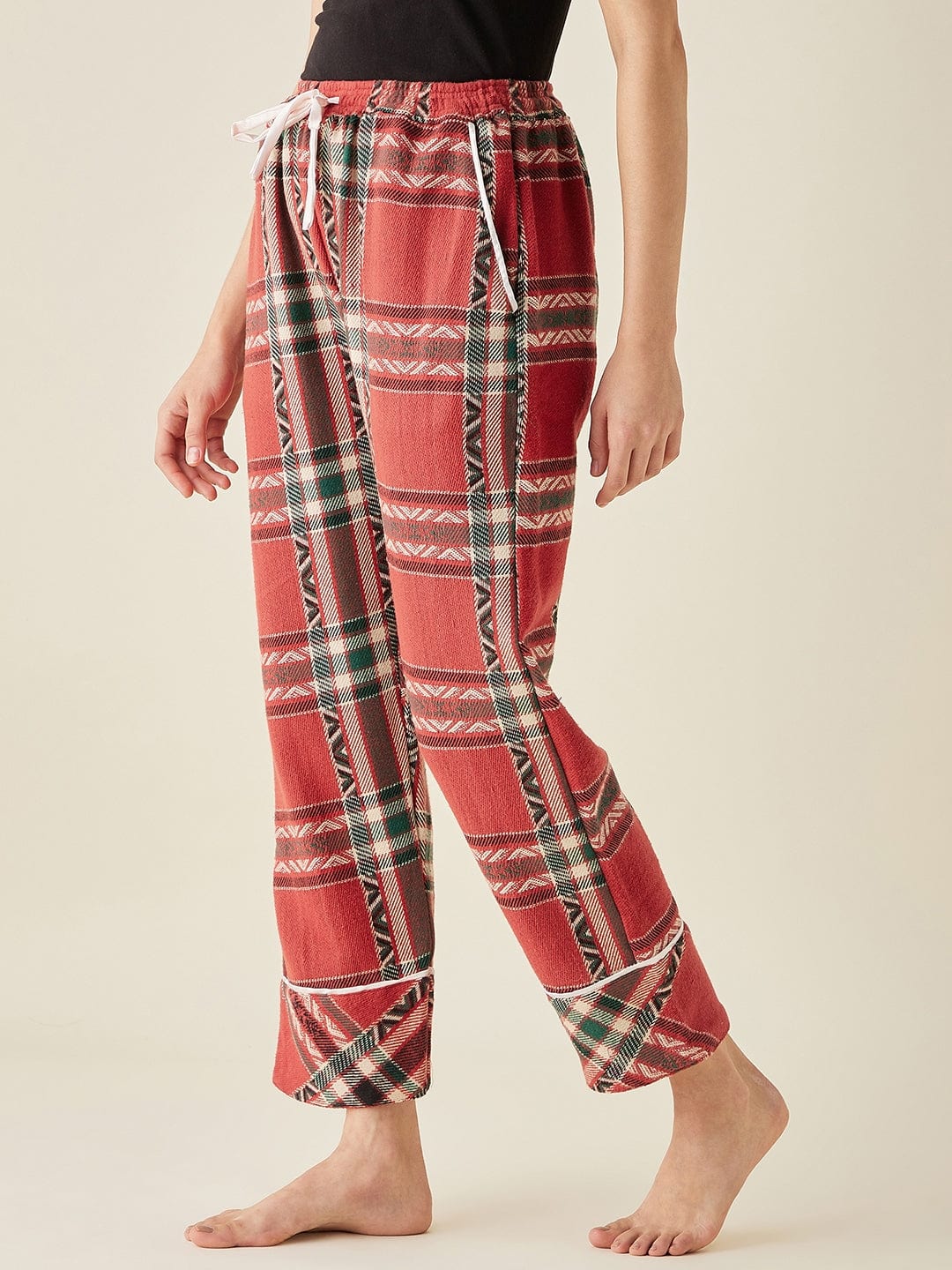 The Kaftan Company Pyjamas Winter Holiday Red Thick Cotton Pyjama