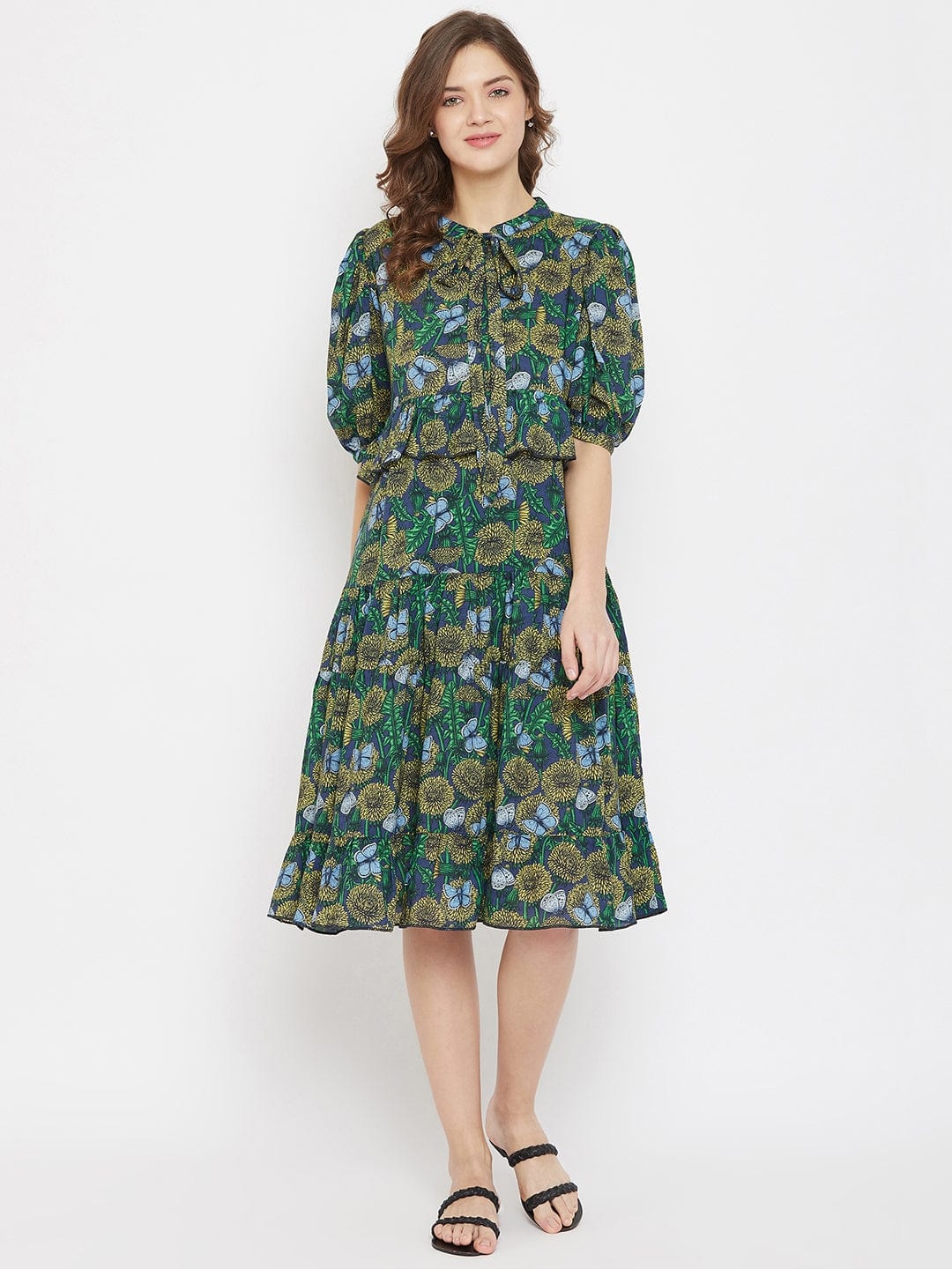 The Kaftan Company Resortwear Marigold Farm Navy Blue Modal Resort Dress