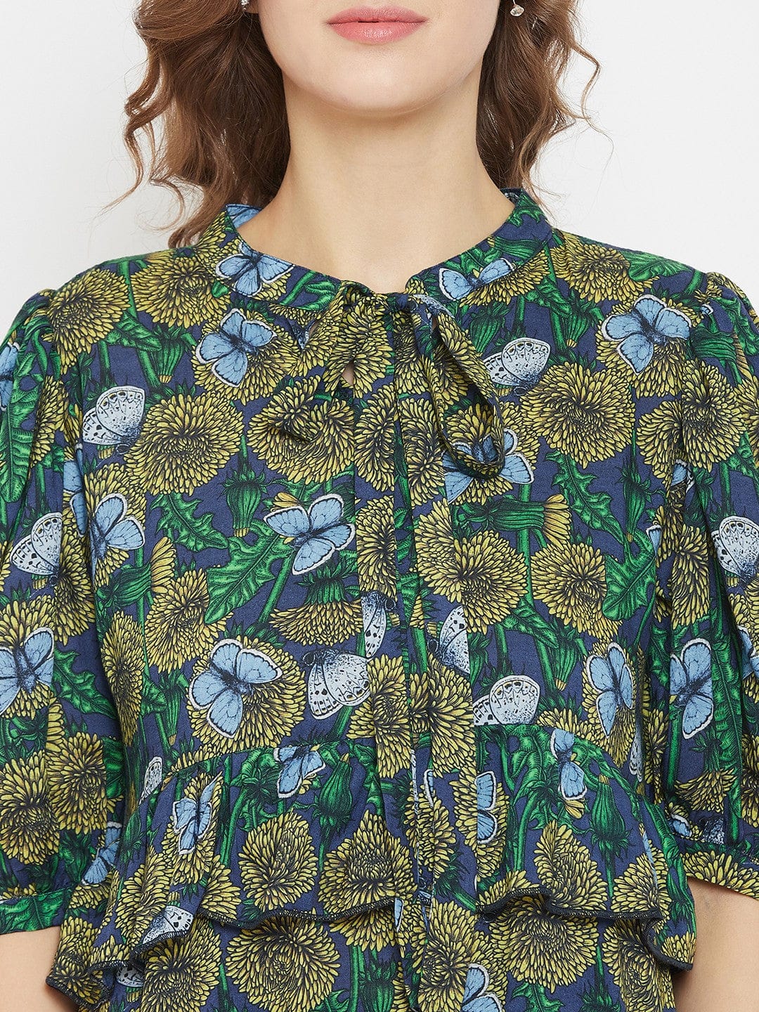 The Kaftan Company Resortwear Marigold Farm Navy Blue Modal Resort Dress