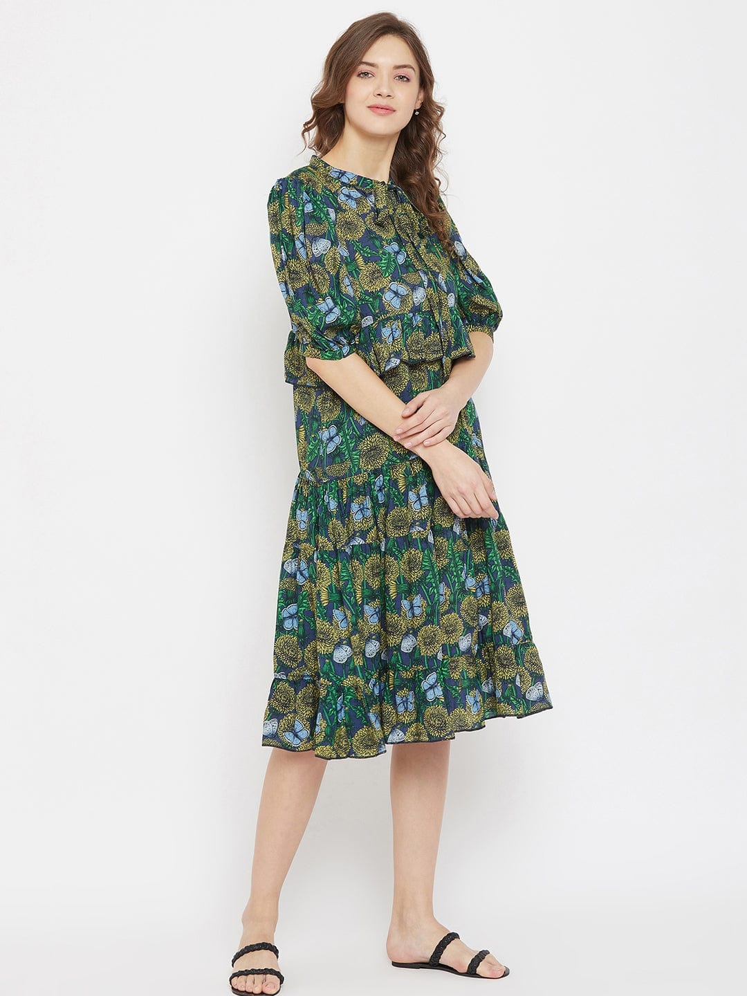 The Kaftan Company Resortwear Marigold Farm Navy Blue Modal Resort Dress