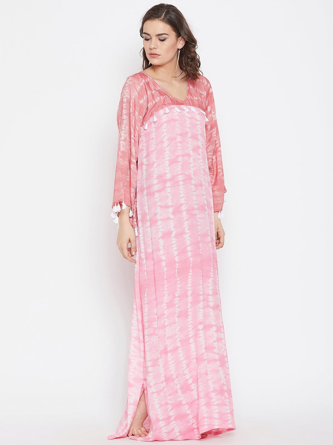 The Kaftan Company Resortwear Pink Sand Tie-Dye Maxi Cover-Up - (Clearance - Final Sale)
