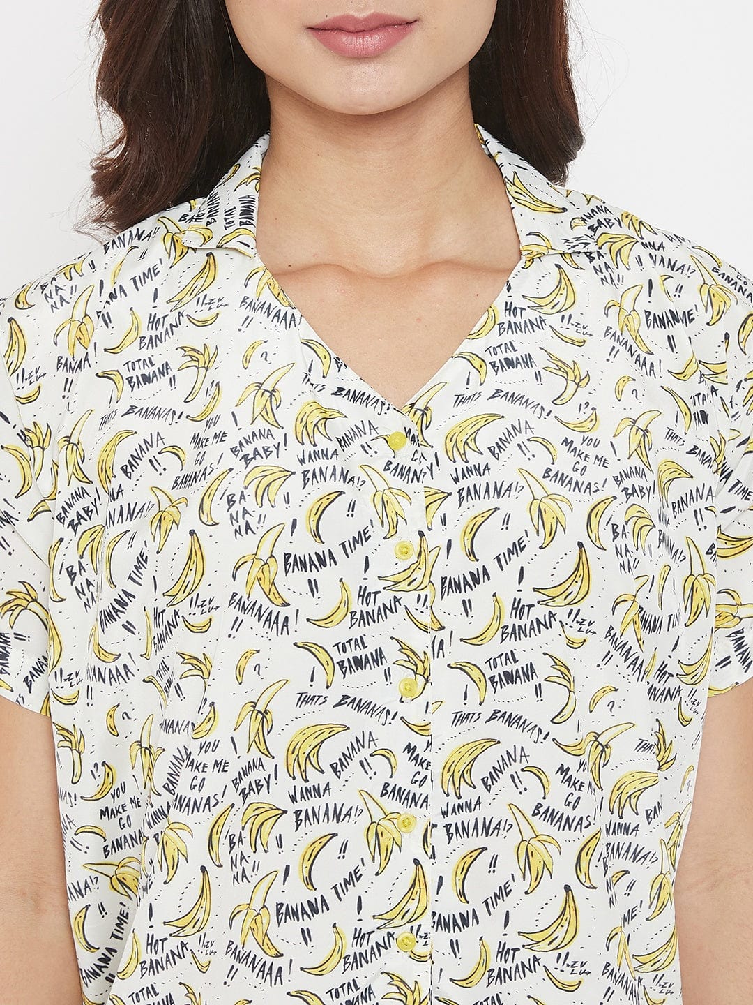 The Kaftan Company Shorts Set Funky Banana Printed Shorts Lounge Set - (Clearance - Final Sale)