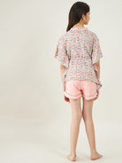 The Kaftan Company Shorts Set Girls Off White Ditsy Floral Loungeset