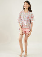 The Kaftan Company Shorts Set Girls Off White Ditsy Floral Loungeset