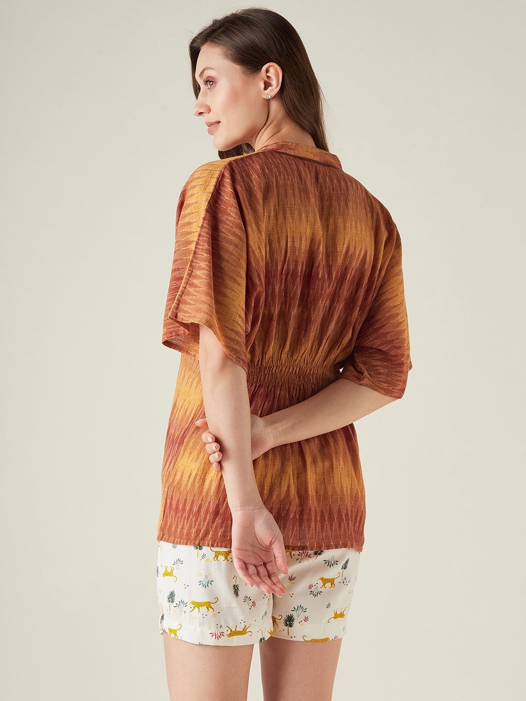 The Kaftan Company Shorts Set Ikat jungle top and shorts set