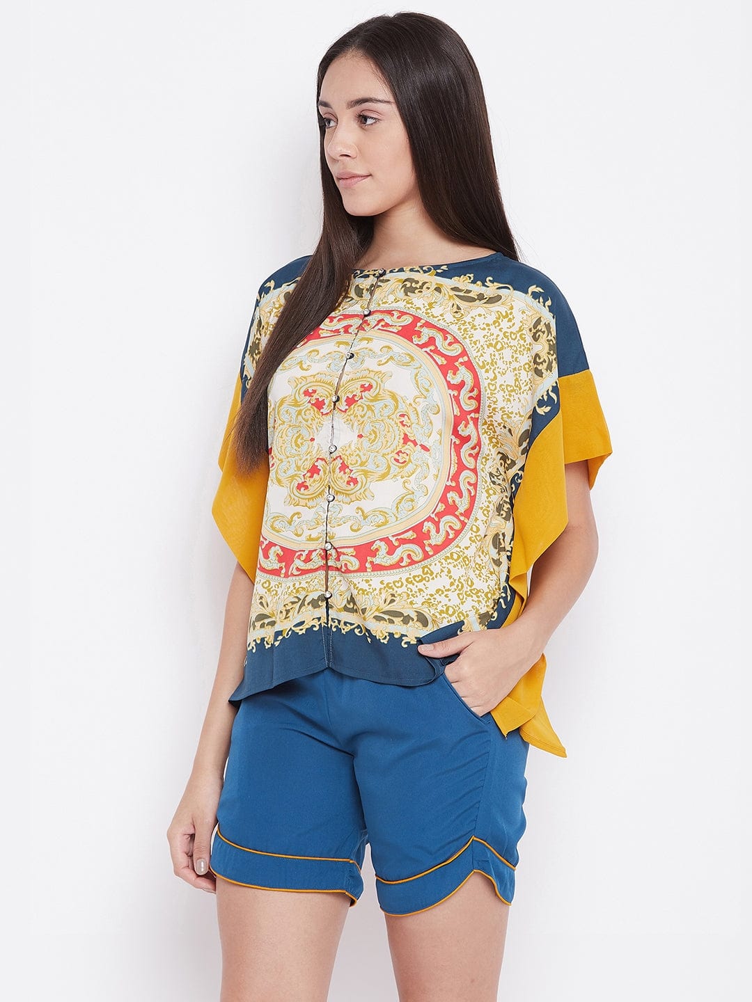 The Kaftan Company Shorts Set ORNAMENTAL PRINT KAFTAN SHORTS SET - (Clearance - Final Sale)
