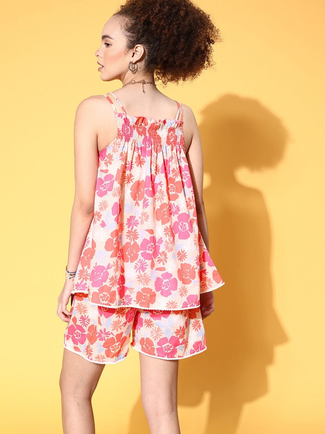 The Kaftan Company Shorts Set Pastel Bloom Cotton Short Set