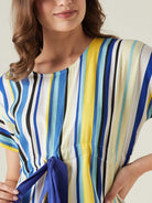 The Kaftan Company Shorts Set Striped blue top and shorts set