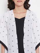 The Kaftan Company Sleep Gowns White Buti Printed Cotton Gown Set - (Clearance - Final Sale)