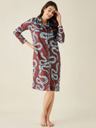 The Kaftan Company Sleepshirt Snake Charm Satin Sleepshirt