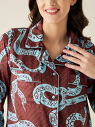 The Kaftan Company Sleepshirt Snake Charm Satin Sleepshirt