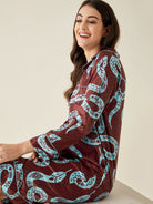 The Kaftan Company Sleepshirt Snake Charm Satin Sleepshirt