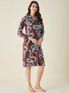 The Kaftan Company Sleepshirt Snake Charm Satin Sleepshirt