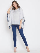 The Kaftan Company Tops 3XL Grey Hand Embroidered Kaftan Top (Final Sale)