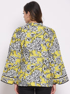 The Kaftan Company Tops Geometric Floral Mustard Patterned Quilted Crop Jacket