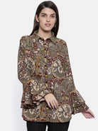 The Kaftan Company Tops Inked Murals Kalamkari Top - (Clearance - Final Sale)