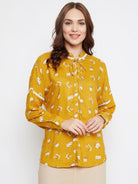 The Kaftan Company Tops MUSTARD BLOOM PRINTED TOP (Final Sale)