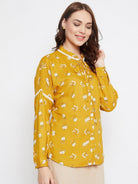 The Kaftan Company Tops MUSTARD BLOOM PRINTED TOP (Final Sale)