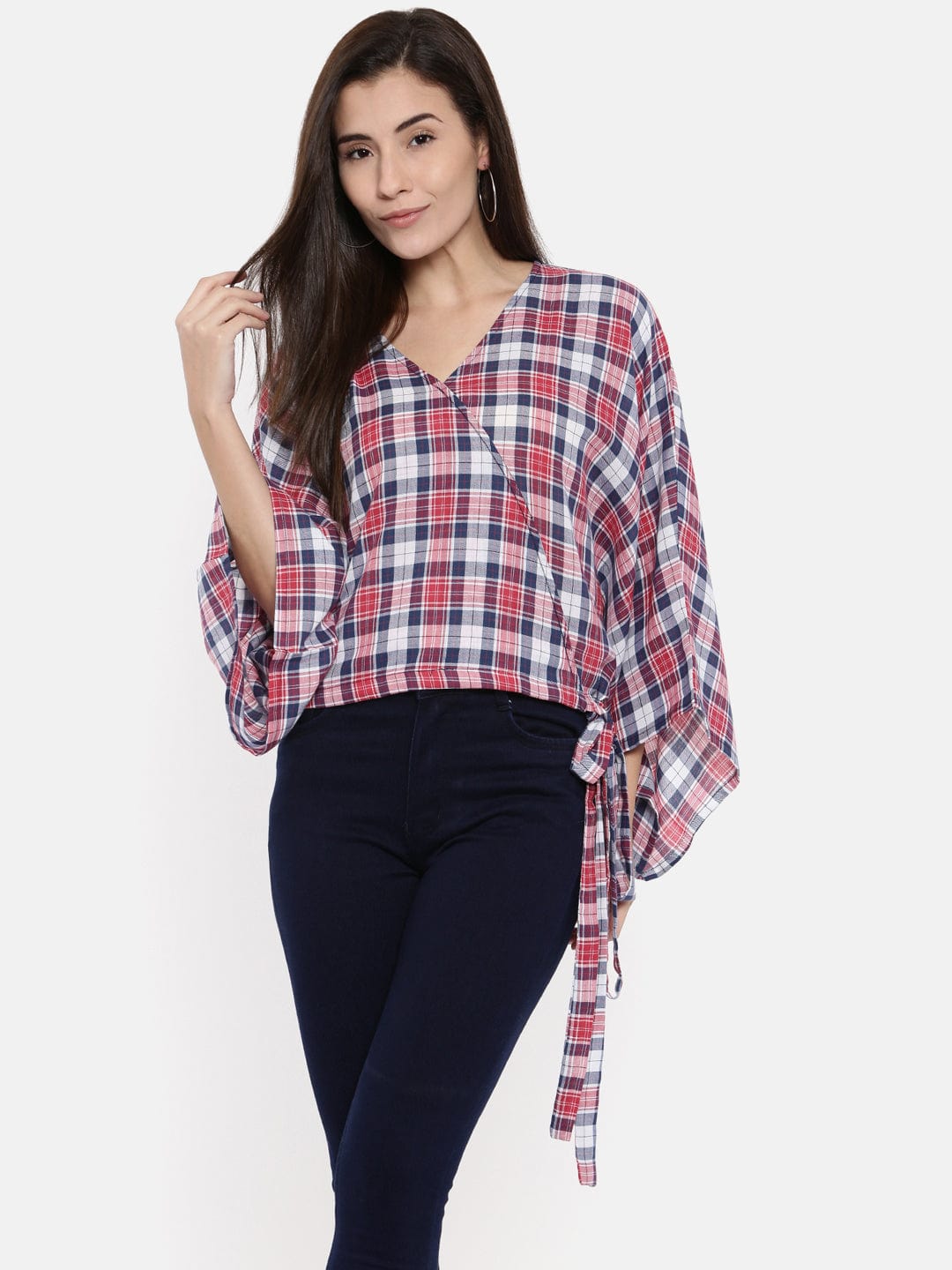 The Kaftan Company Tops Muted MacDonald Tartan Crop Top - (Clearance - Final Sale)