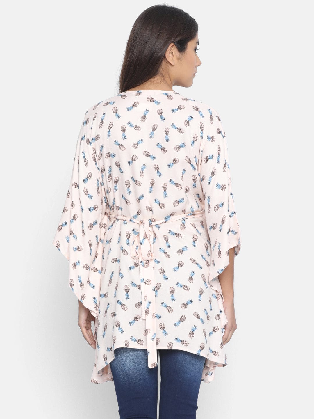 The Kaftan Company Tops Off-White Pineapple Printed Maternity Top