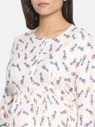 The Kaftan Company Tops Off-White Pineapple Printed Maternity Top