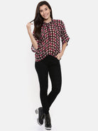 The Kaftan Company Tops PREMIUM WOOLLEN HOUNDSTOOTH PLACKET TOP
