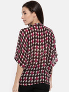 The Kaftan Company Tops PREMIUM WOOLLEN HOUNDSTOOTH PLACKET TOP