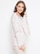 The Kaftan Company Tops WHITE FLORAL PRINTED TOP - (Clearance - Final Sale)